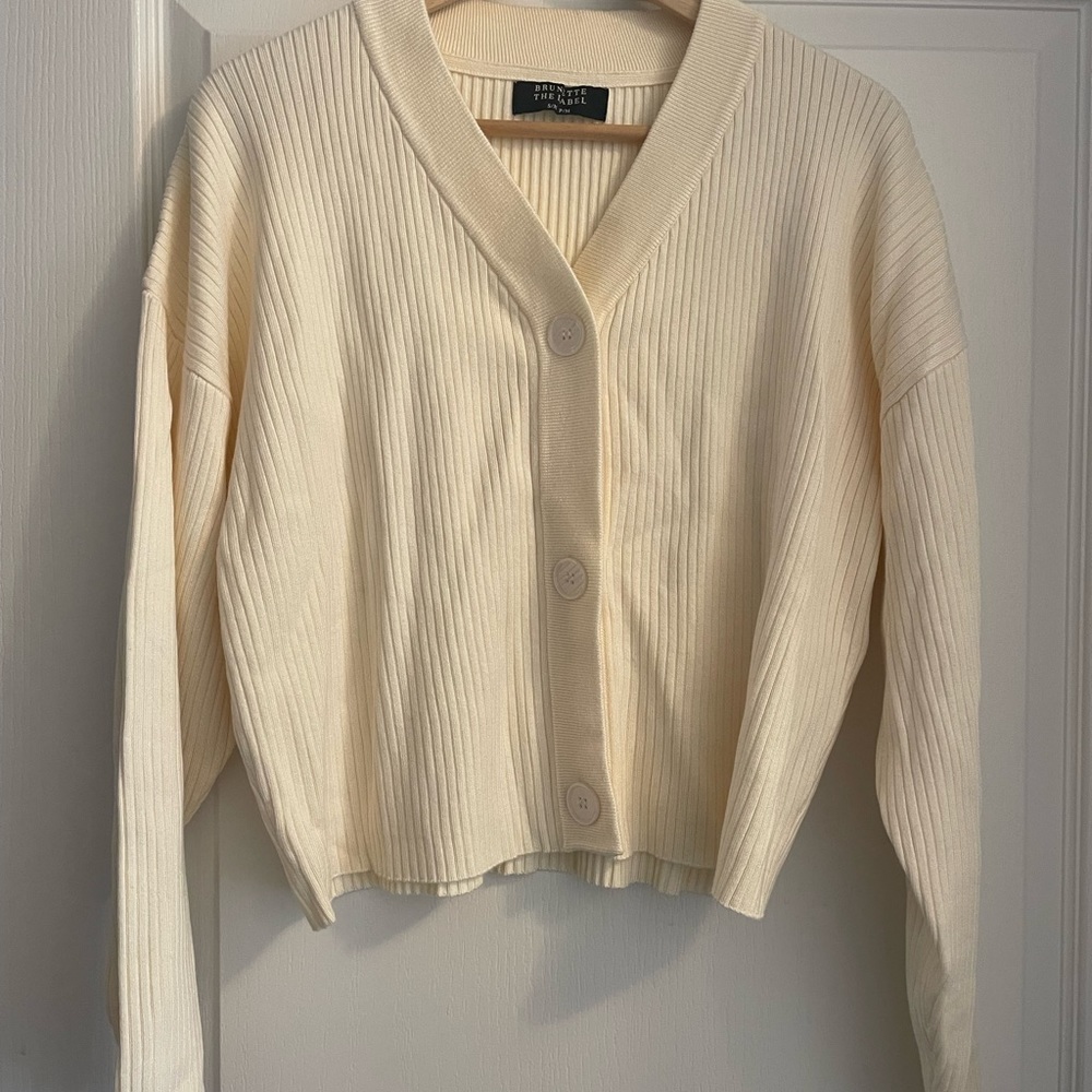 Never worn Brunette The Label Best Friend Cardigan-S/M in Cream